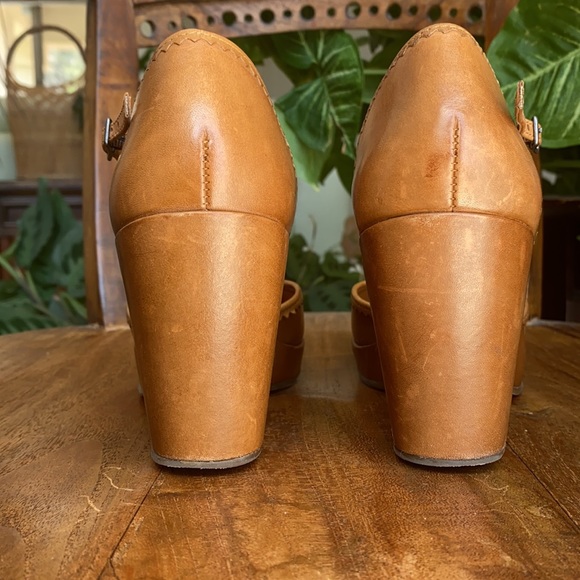 Hush Puppies Tan Mary Jane Wedges - Vintage - Picture 7 of 12